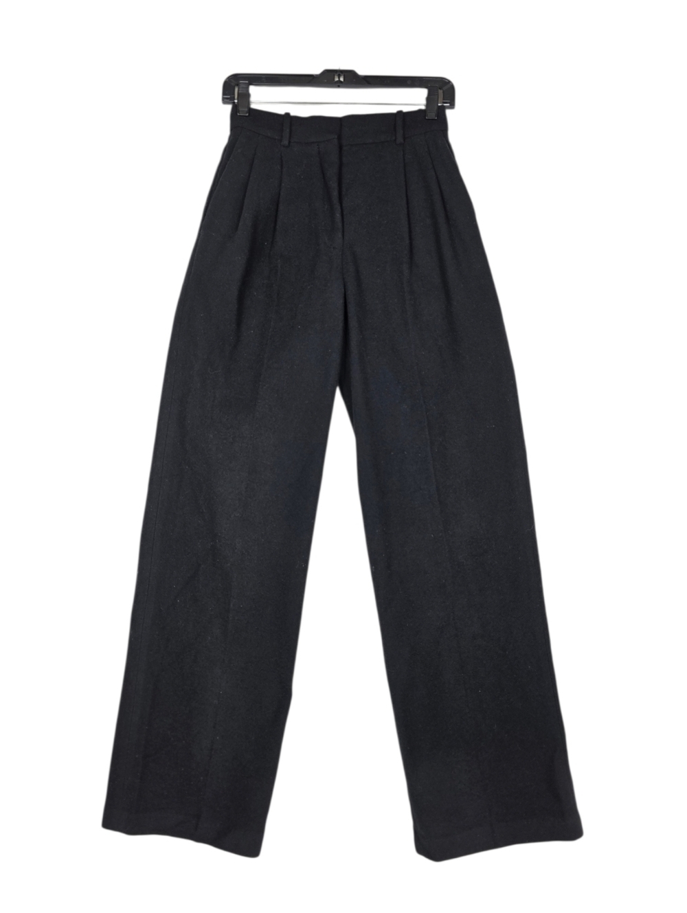 Aritzia Babaton Wool Pleated Black Waistband Trousers